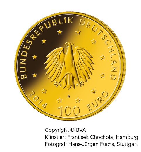 Goldeuro 100 Euro Goldmünze 2014 Kloster Lorsch Rückseite