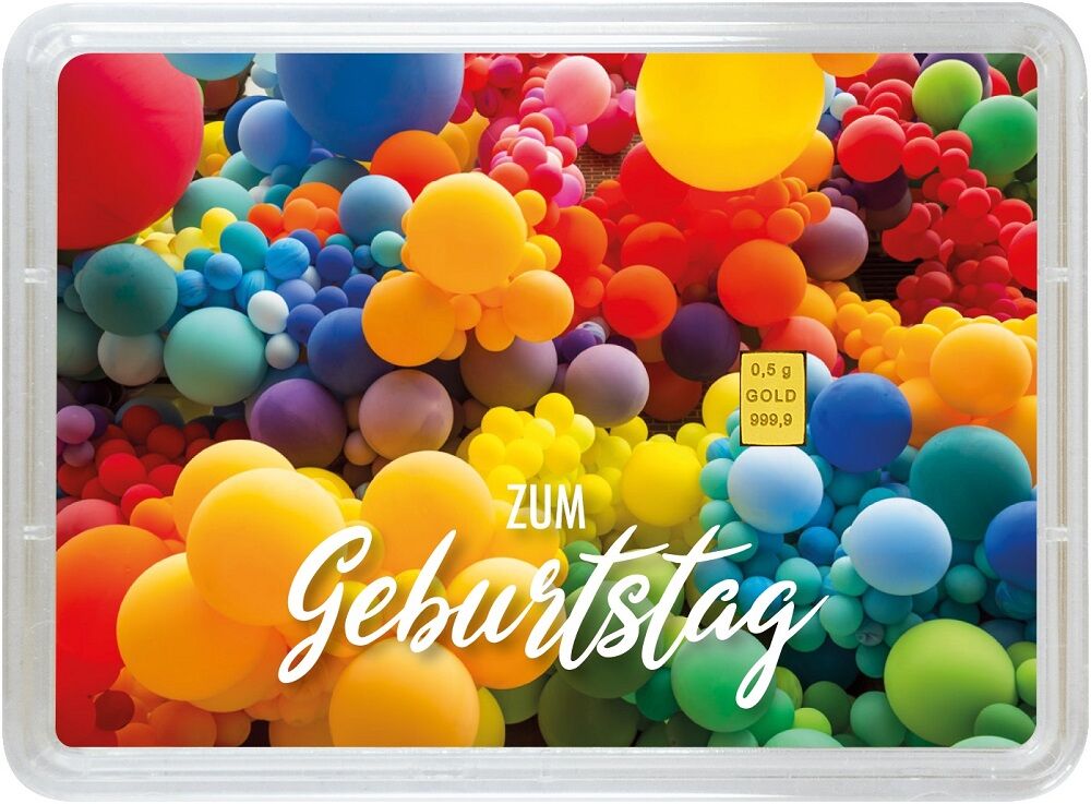 Rückseite des 0,5 g Valcambi Geschenkbarrens Geburtstag mit Produktangaben