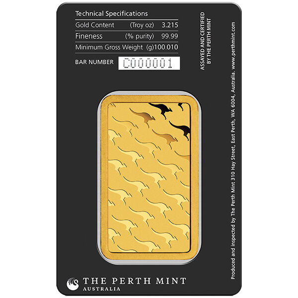 100 g Goldbarren Perth Mint geprägt