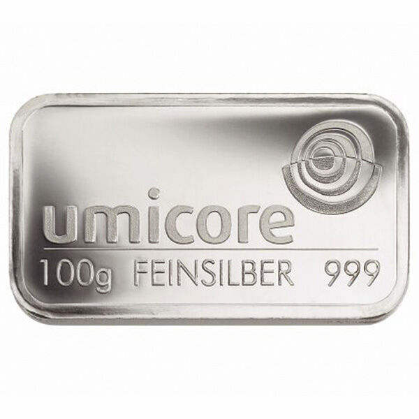 100 g Silberbarren (diverse LBMA zertifizierte Hersteller)