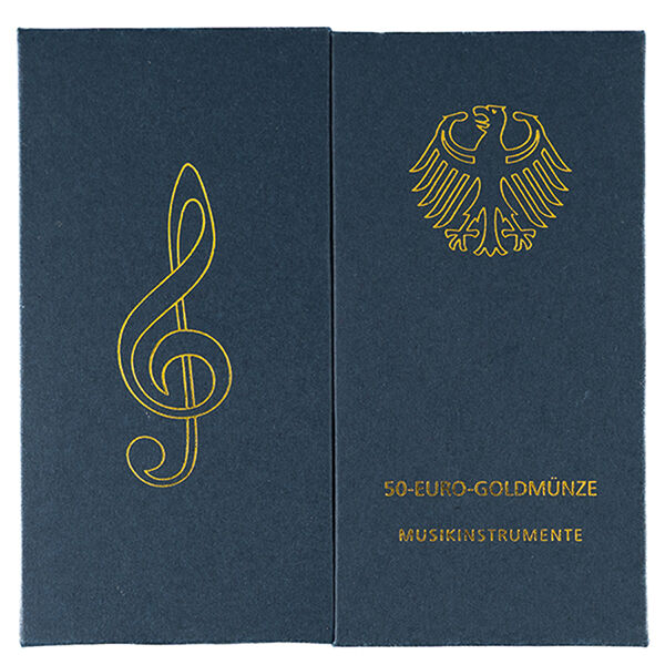 50 Euro Goldmünze Schachtel geschlossen