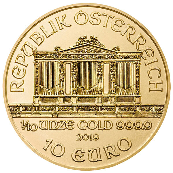 1/10 Unze Gold Wiener Philharmoniker (diverse Jahrgänge) Wiener Philharmoniker 1/10 Unze Goldmünze mit 10 Euro Nennwert und Feinheit 999.9