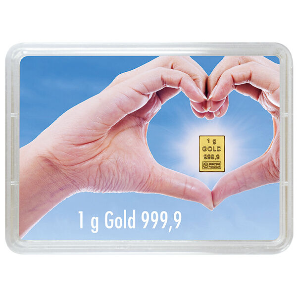 1 g Goldbarren Goldene Zukunft Valcambi 1 g Goldbarren Goldene Zukunft Valcambi