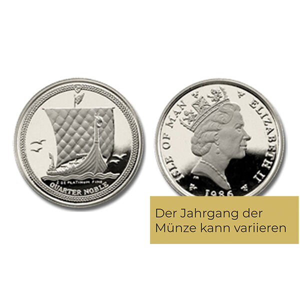 Weitere Ansicht der Isle of Man Noble Platinmünze 1 Unze 1986