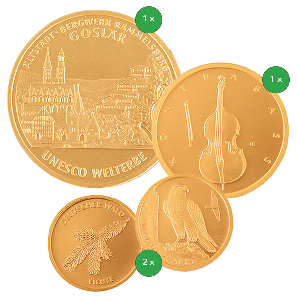 Goldeuro Investmentpaket III mit deutschen Euro-Goldmünzen als Anlagepaket