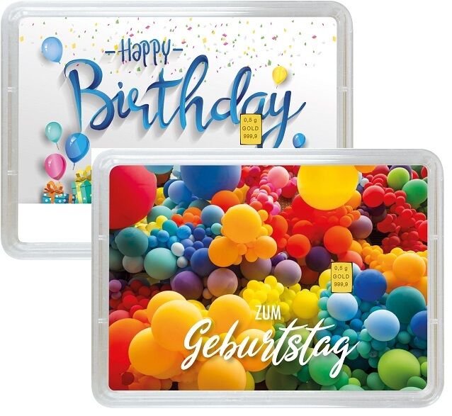 0,5 g Valcambi Geschenkbarren Geburtstag als Goldgeschenk