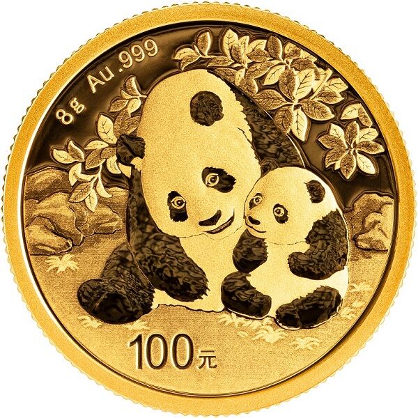 China Panda Gold 8g 2024 Vorderseite Moroder Scheideanstalt