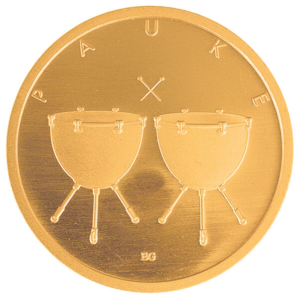 1/4 Unze Goldmünze 50 Euro Musikinstrumente Pauke 2021