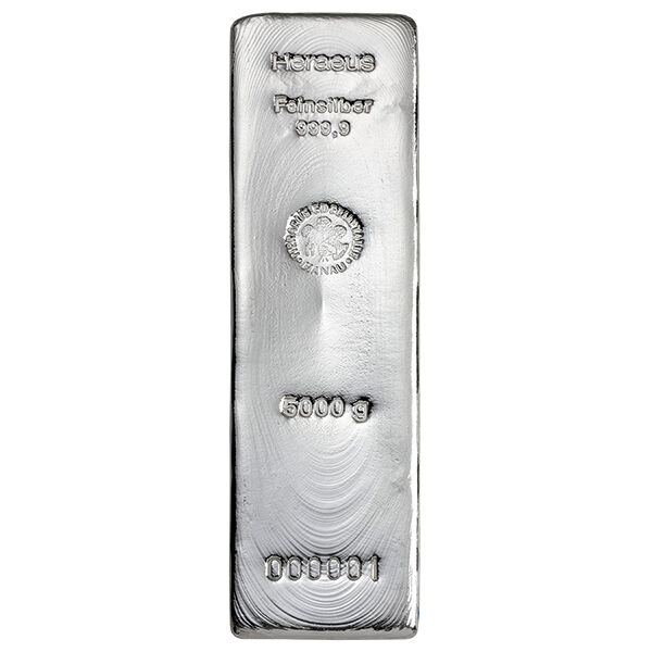 5 kg Silberbarren (diverse LBMA zertifizierte Hersteller)