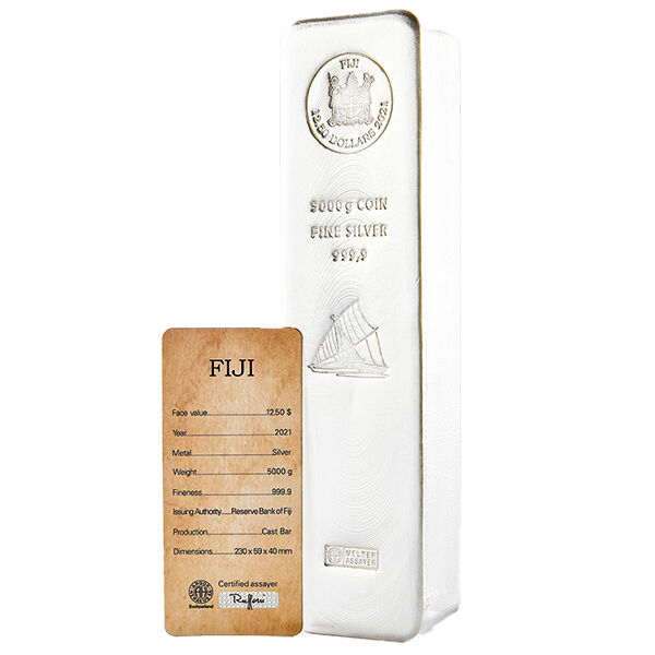 5000 g Silbermünzbarren Fiji Argor-Heraeus 5000 g Silbermünzbarren Fiji Argor-Heraeus