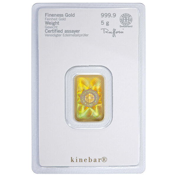 5 g Goldbarren Kinebar Heraeus 5 g Goldbarren Kinebar Heraeus