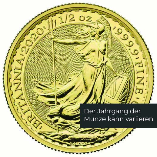 1/2 Unze Gold Britannia (diverse Jahrgänge) 1/2 Unze Gold Britannia (diverse Jahrgänge)