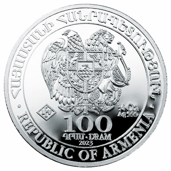 Arche Noah 1/2 oz Silber Arche Noah Silber 1/4 Unze zeigt die Wertseite der beliebten Anlagemünze