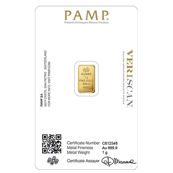 1 g Goldbarren PAMP 1 g Goldbarren PAMP