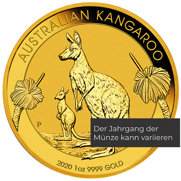 Weitere Ansicht der Australian Kangaroo Goldmünze 1 Unze 2020 als Anlage- und Sammlermünze