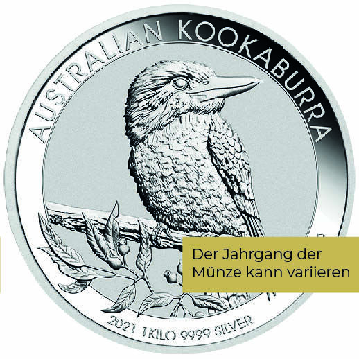 1 kg Silber Kookaburra (diverse Jahrgänge) 1 kg Silber Kookaburra (diverse Jahrgänge)