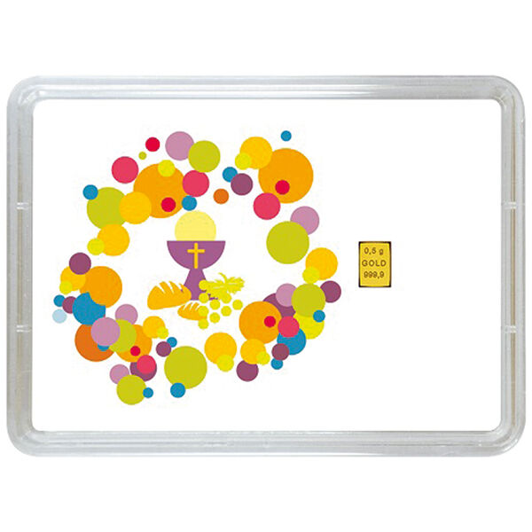 0,5 g Goldbarren Kommunion Valcambi