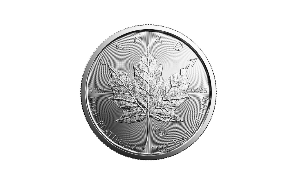 Platinmünze Maple Leaf Bildseite Platinmünze Maple Leaf zeigt das typische Ahornblatt und kann bei der Moroder Scheideanstalt gekauft werden