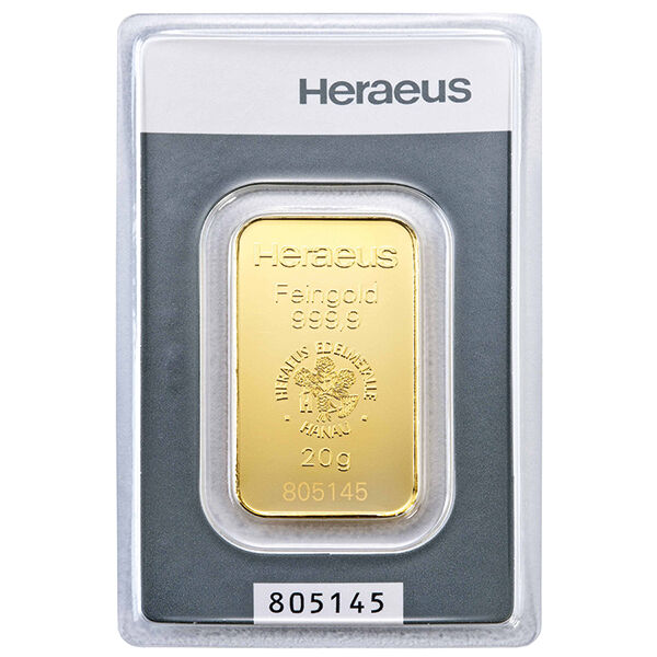 20 g Goldbarren Kinebar Heraeus 20 g Goldbarren Kinebar Heraeus