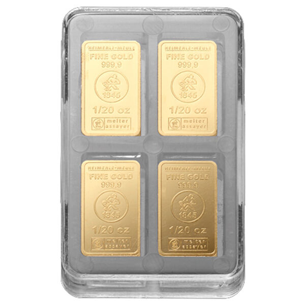 20 x 1/20 Unze Goldbarren UnityBox Heimerle und Meule 20 x 1/20 Unze Goldbarren UnityBox Heimerle und Meule