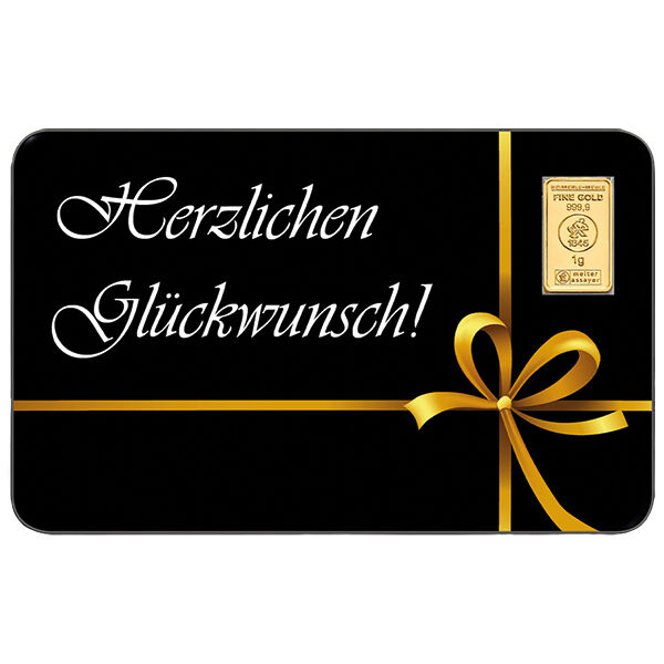 1 g Goldbarren Herzlichen Glückwunsch Heimerle und Meule 1 g Goldbarren Herzlichen Glückwunsch Heimerle und Meule