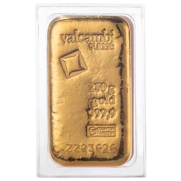 250 g Goldbarren Valcambi
