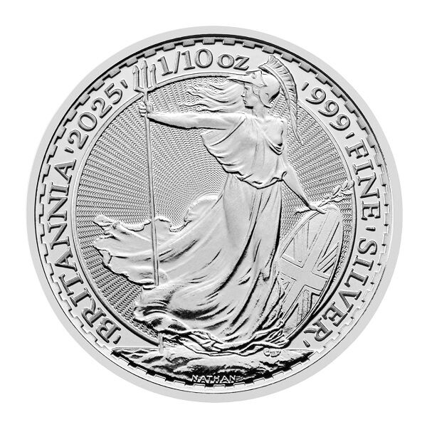 1/10 Unze Silbermünze Britannia 2025 Rückseite Moroder Scheideanstalt