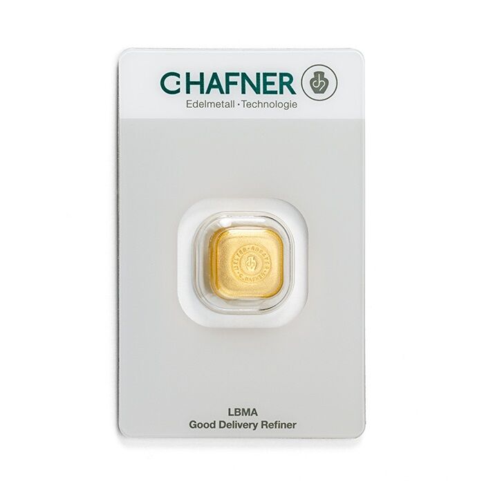 1 oz Goldbarren gegossen Vorderseite C.Hafner Moroder Scheideanstalt 1 oz Goldbarren gegossen Vorderseite C.Hafner Moroder Scheideanstalt