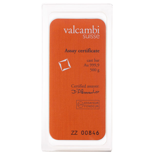 500 g Goldbarren Valcambi 500 g Goldbarren Valcambi