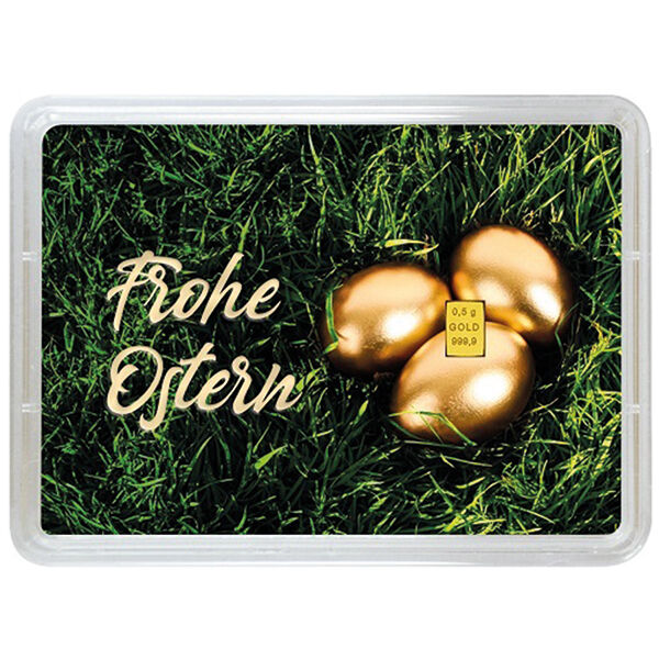 0,5 g Goldbarren Frohe Ostern Valcambi