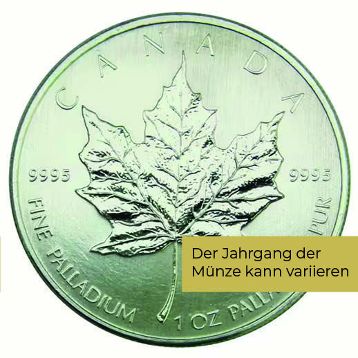 1 Unze Palladium Maple Leaf (diverse Jahrgänge) 1 Unze Palladium Maple Leaf (diverse Jahrgänge)