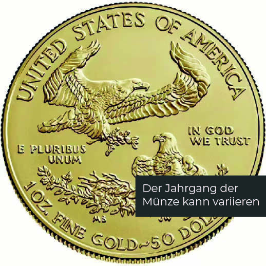 1 Unze Gold American Eagle (diverse Jahrgänge) 1 Unze Gold American Eagle (diverse Jahrgänge)