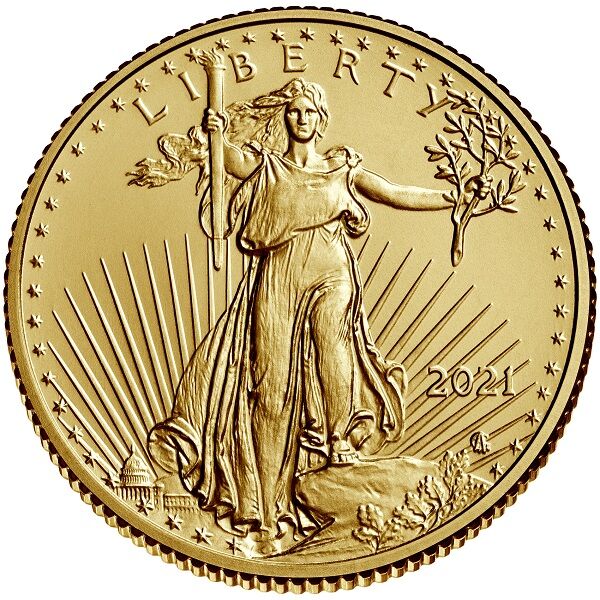 10 Dollar American Eagle - viertel Unze Gold - Vorderseite 2021-Münze-Liberty