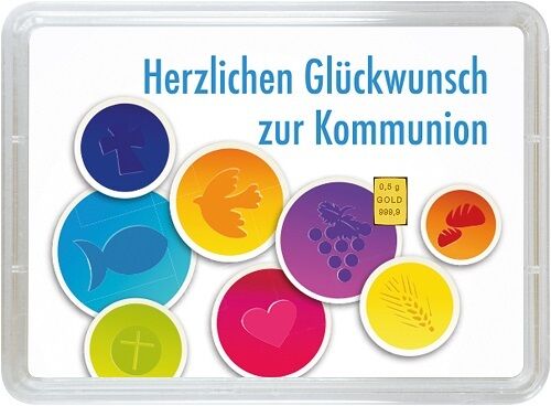 0,5g Goldbarren Geschenk Kommunion Vorderseite Valcambi Moroder Scheideanstalt