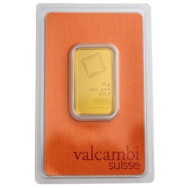 20 g Goldbarren Valcambi geprägt 20 g Goldbarren Valcambi geprägt