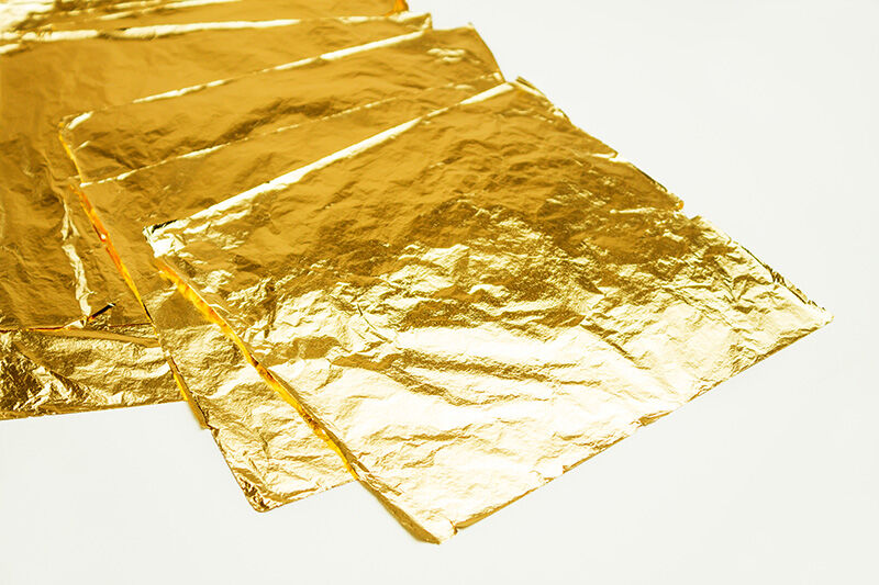 Blattgold als dünn ausgeschlagenes Gold für Dekoration und Veredelung