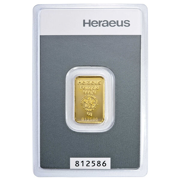 5 g Goldbarren Kinebar Heraeus 5 g Goldbarren Kinebar Heraeus