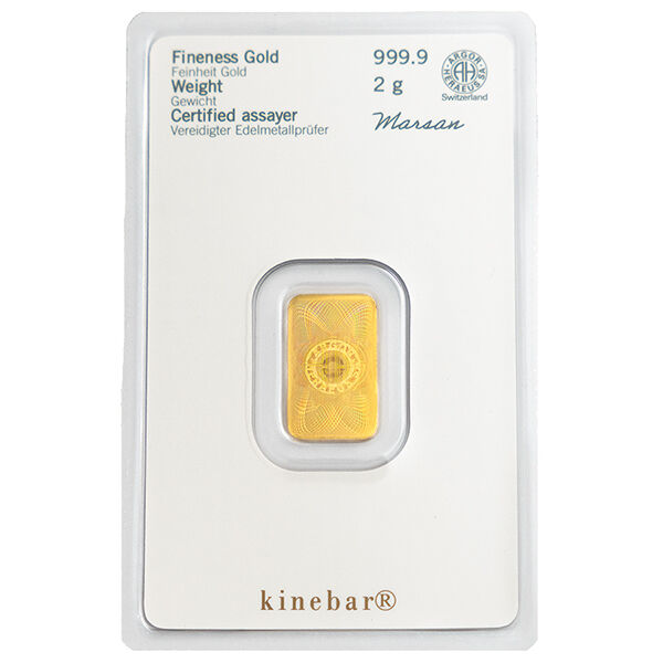 2 g Goldbarren Kinebar Heraeus 2 g Goldbarren Kinebar Heraeus