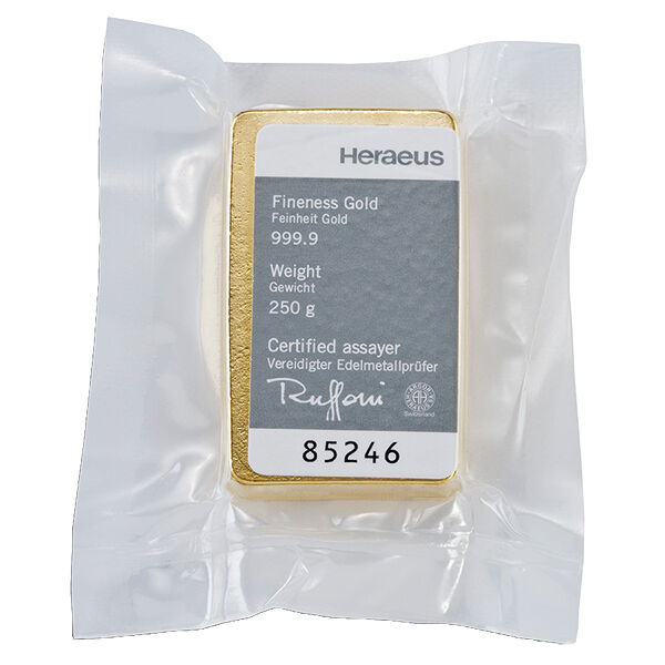 250 g Goldbarren Heraeus 250 g Goldbarren Heraeus