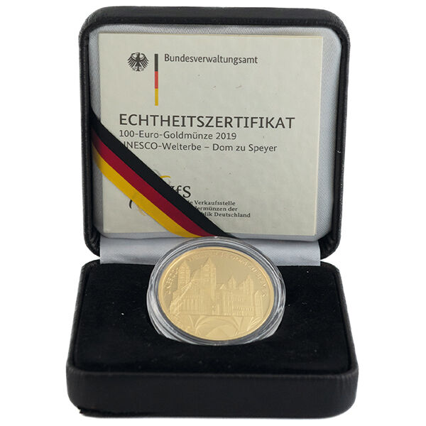 100 Euro Goldmünze Dom zu Speyer 2019 in Hartschalenbox