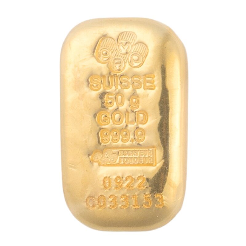 50g Goldbarren gegossen Pamp Moroder Scheideanstalt