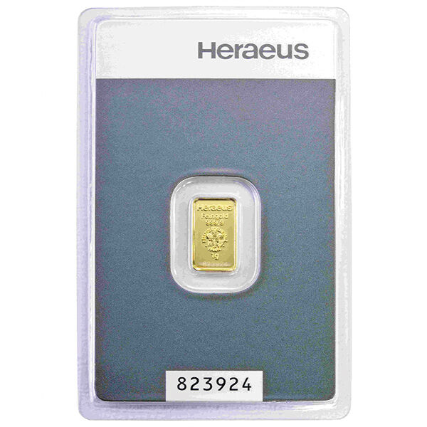 1 g Goldbarren Kinebar Heraeus 1 g Goldbarren Kinebar Heraeus