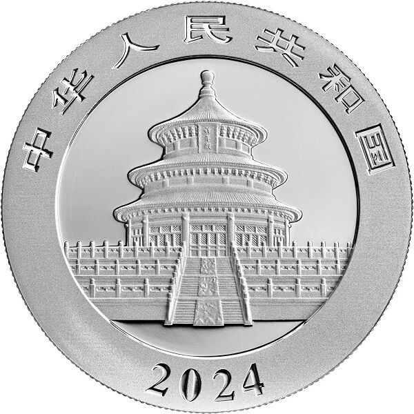 30g China Panda 2024 Silbermünze Rückseite Moroder Scheideanstalt