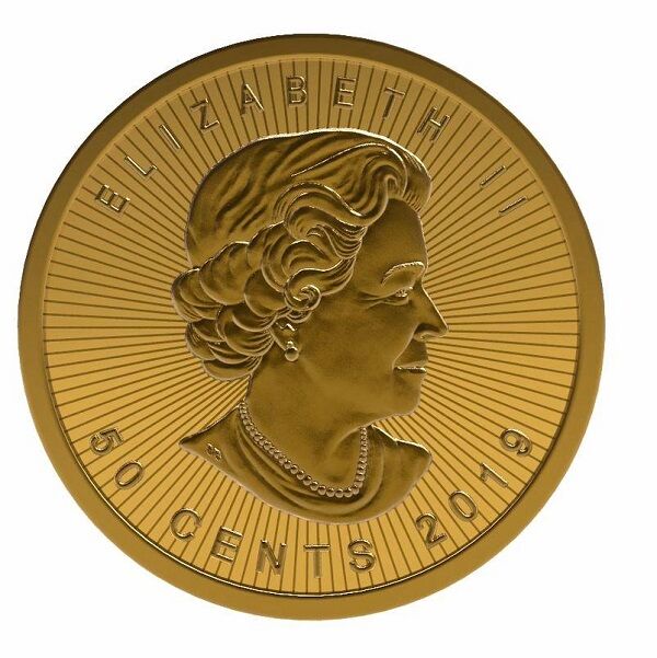 1 g Goldmünze Maplegram Rückseite 1 g Goldmünze Maplegram Rückseite
