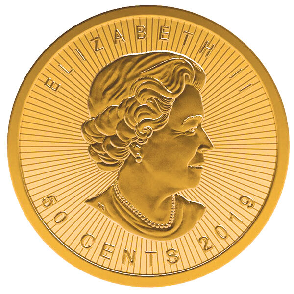 1 g Goldmünze Maplegram Rückseite