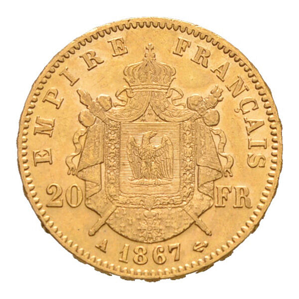 20 Franc Napoleon III Goldmünze