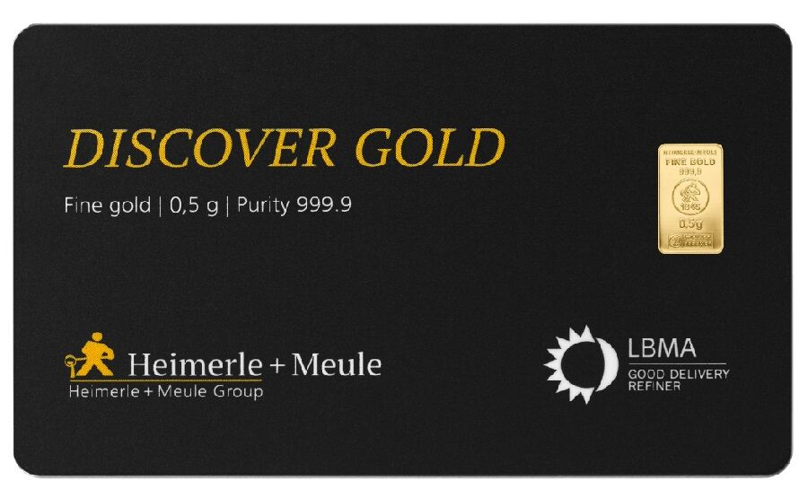 0,5 g Heimerle + Meule Discover Card mit Goldbarren