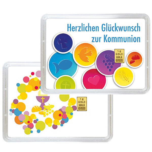1 g Goldbarren Zur Kommunion Valcambi 1 g Goldbarren Zur Kommunion Valcambi