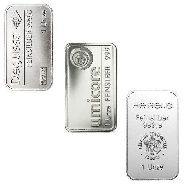 1 Unze Silberbarren (diverse Hersteller) LBMA zertifiziert