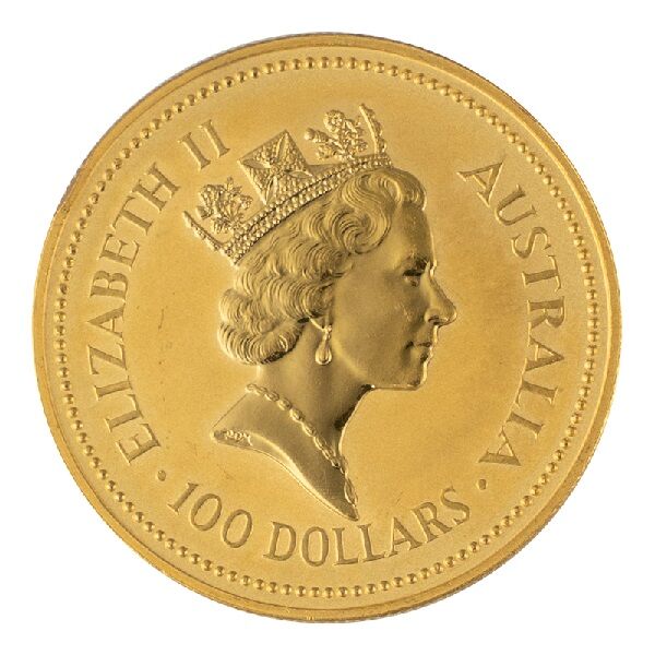 1 Unze Australian Kangaroo Nugget 1988 Rückseite Moroder Scheideanstalt